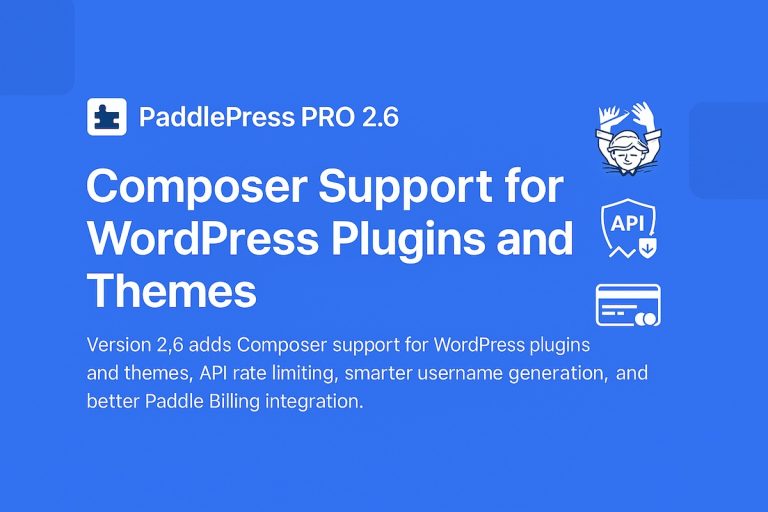 PaddlePress PRO 2.6 – Composer Support for WordPress Plugins and Themes